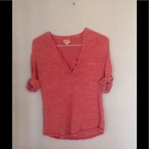 Heathered Light Red Henley Shirt